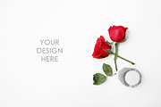 Red Roses & Candle Stock Photo | Nature Stock Photos ~ Creative Market