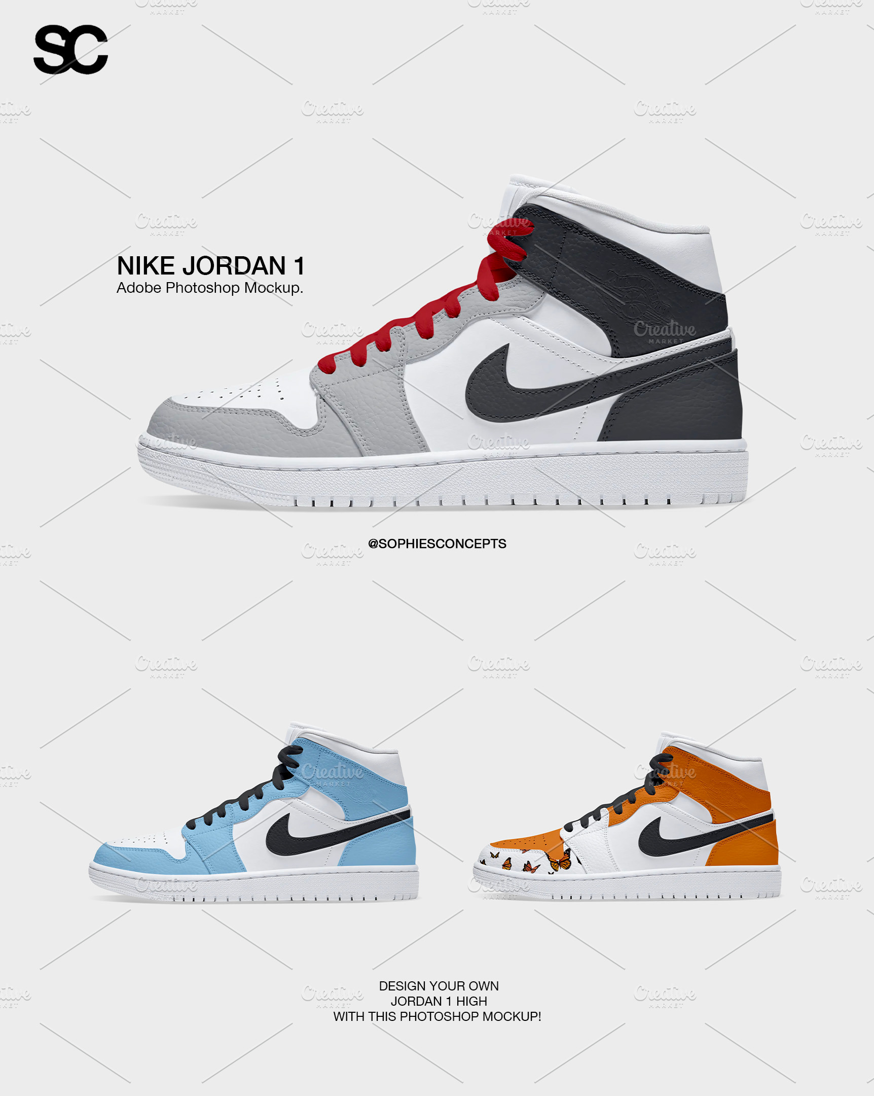 Download Nike Jordan 1 High Shoe Mockup Creative Market