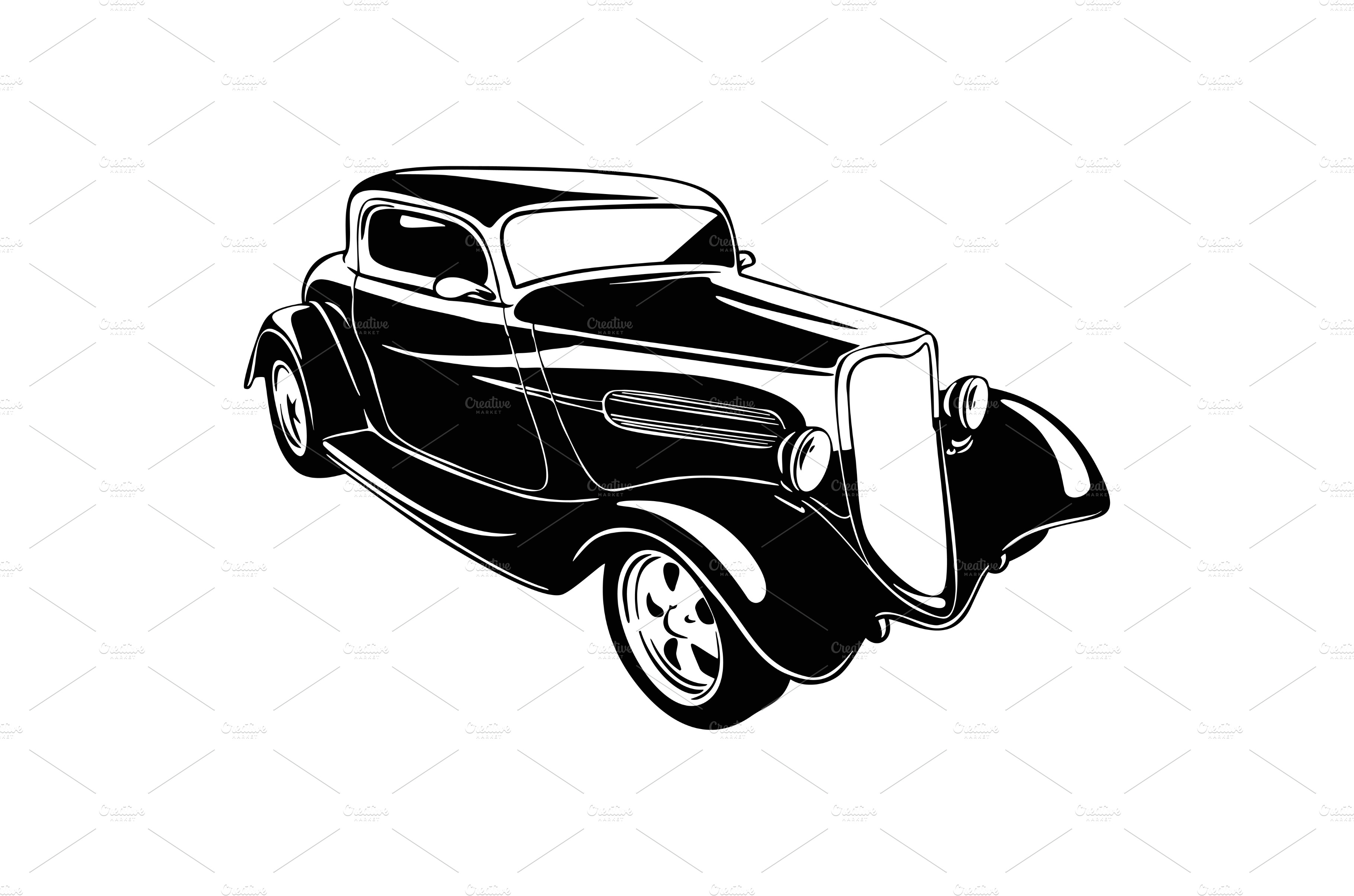 old-classic-car-1930-vintage-car-transportation-illustrations