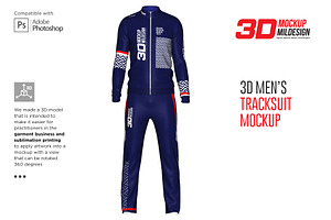 Download 3d Men S Tracksuit Mockup Creative Photoshop Templates Creative Market