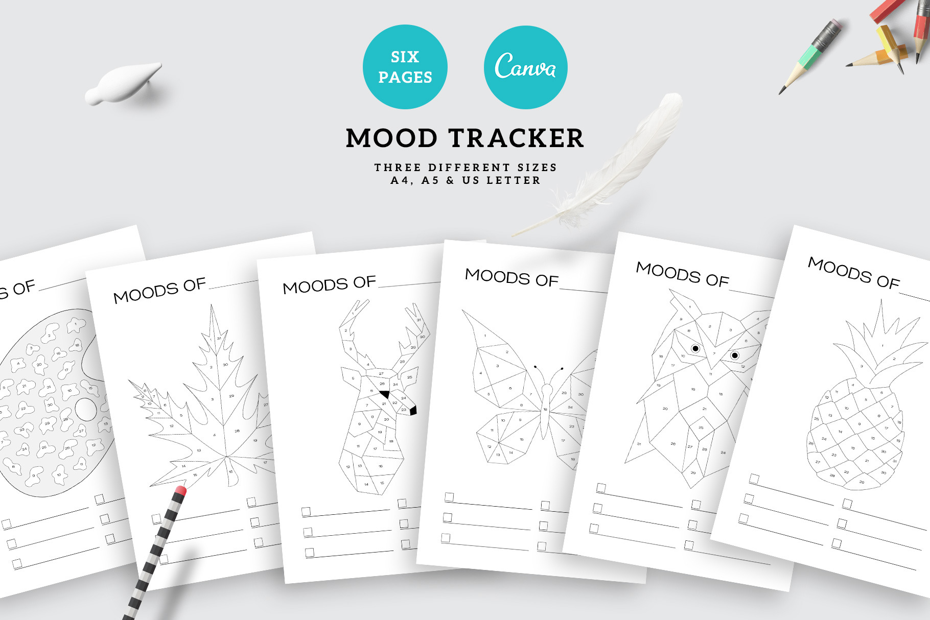 Editable Canva Mood Tracker Creative Market