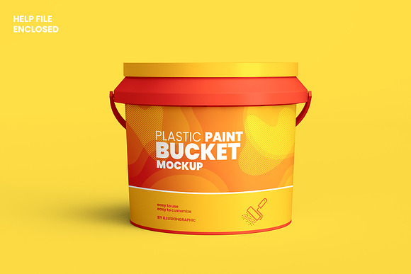 Download Plastic Paint Bucket Mockup Creative Photoshop Templates Creative Market