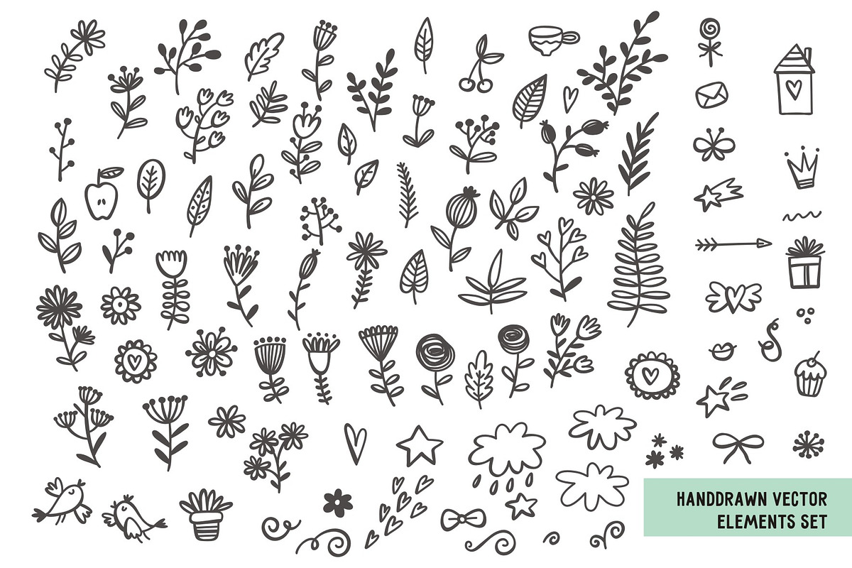 Elements of setting. Hand drawn elements. Vector elements. Hand drawn Home elements. Saqlab qoying elements vector.