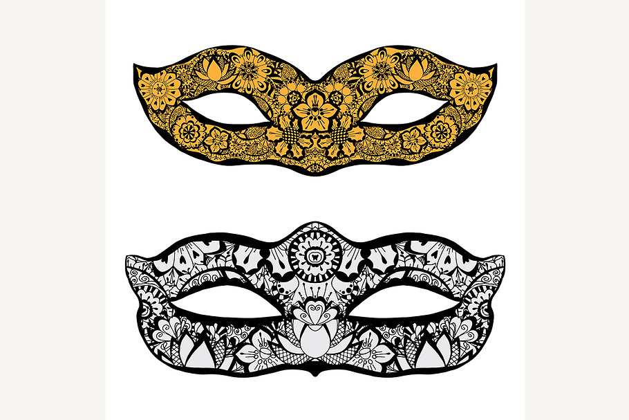 Hand drawn mask | Pre-Designed Illustrator Graphics ~ Creative Market