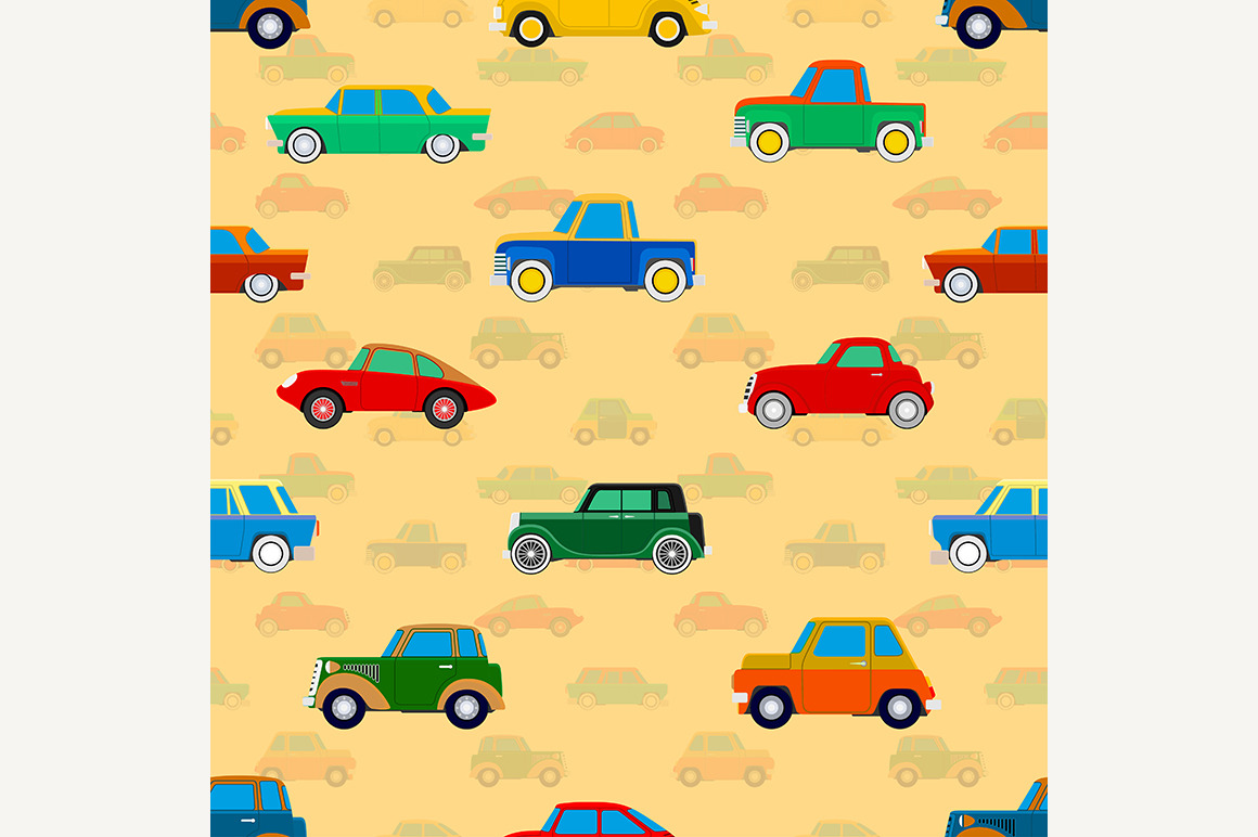 Seamless vector pattern with cars | Textures ~ Creative Market