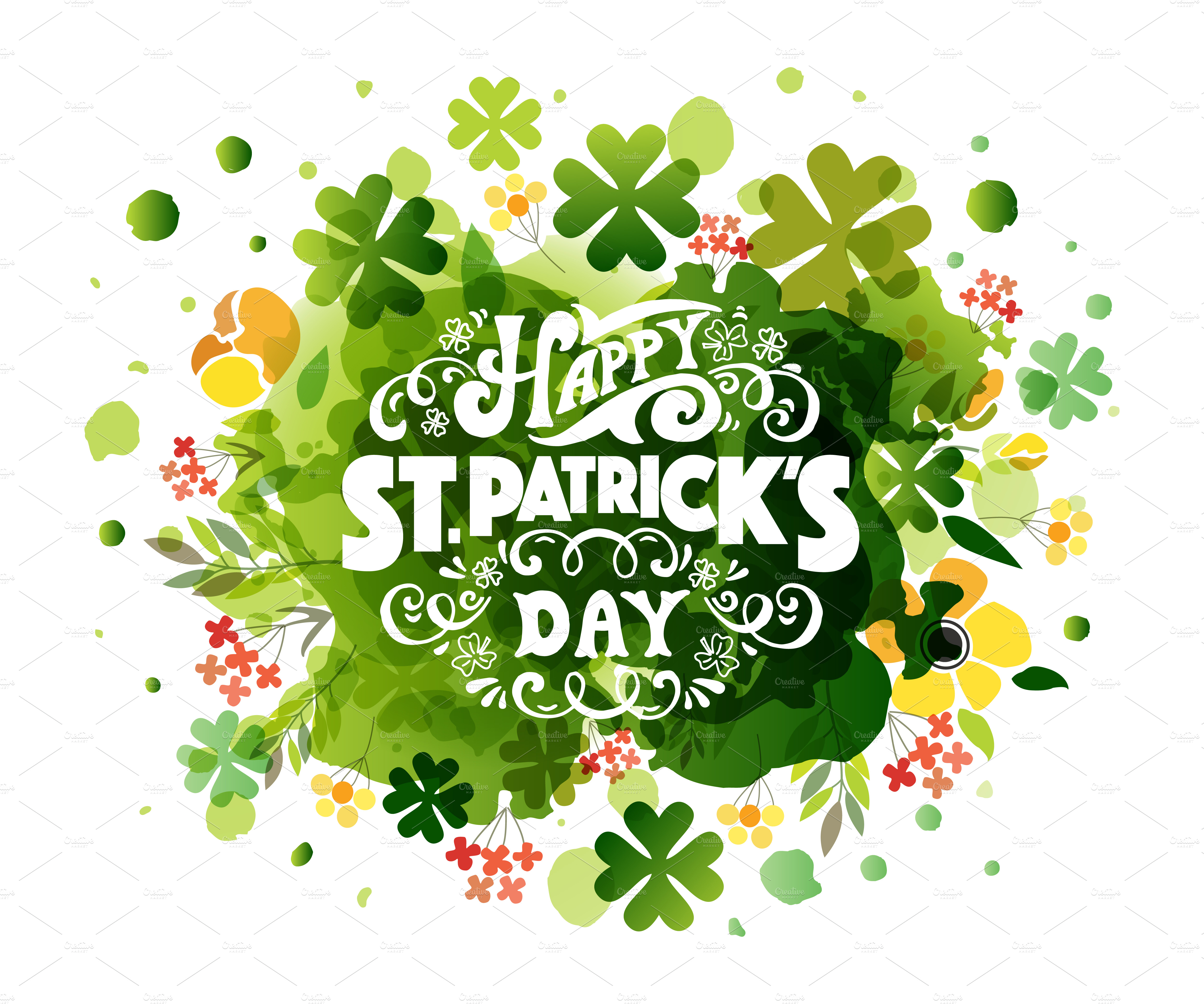 St. Patrick's Day Lettering Card Templates Creative Market