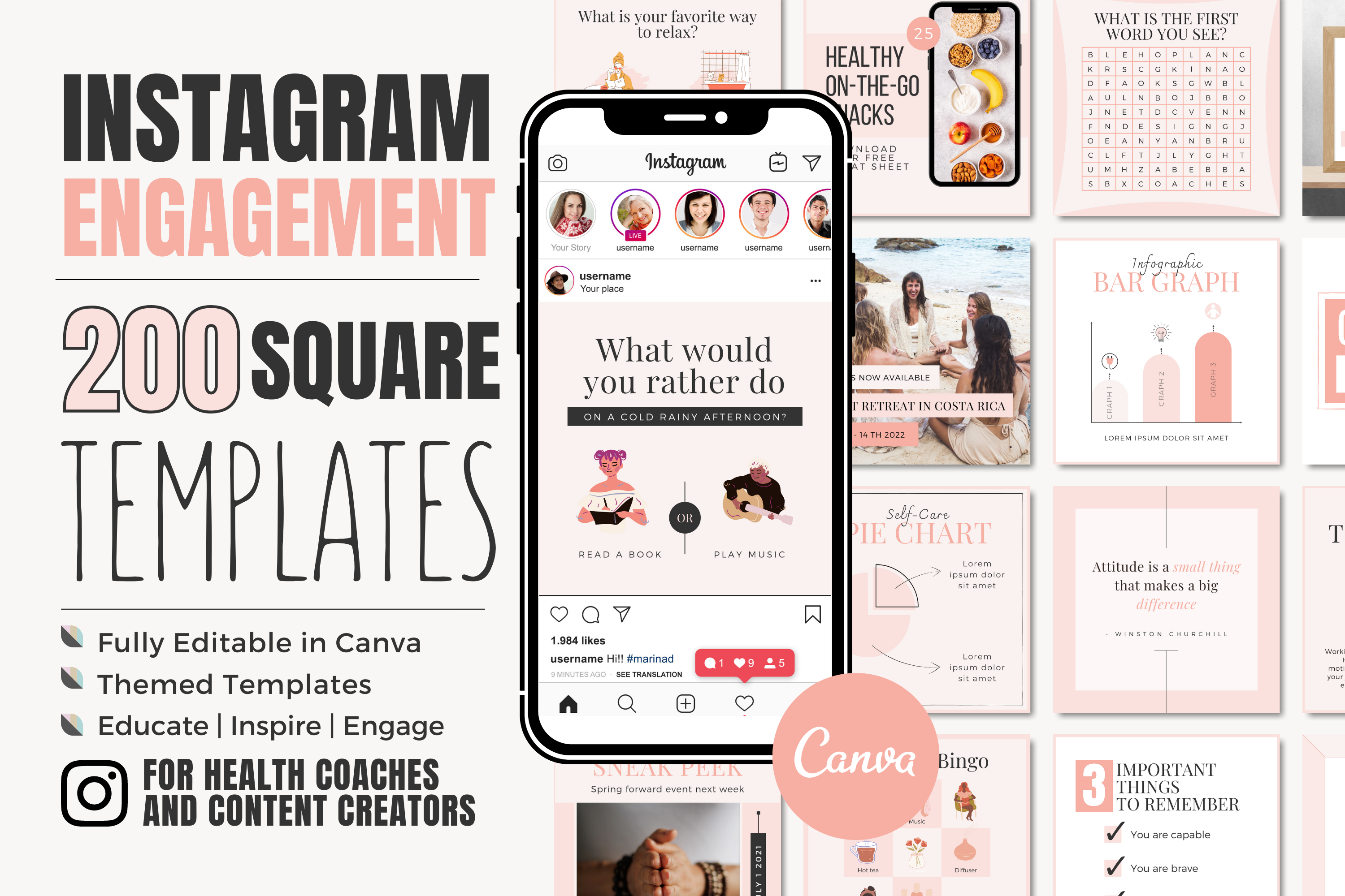 Canva Instagram Template - Coaches | Social Media Templates ~ Creative ...