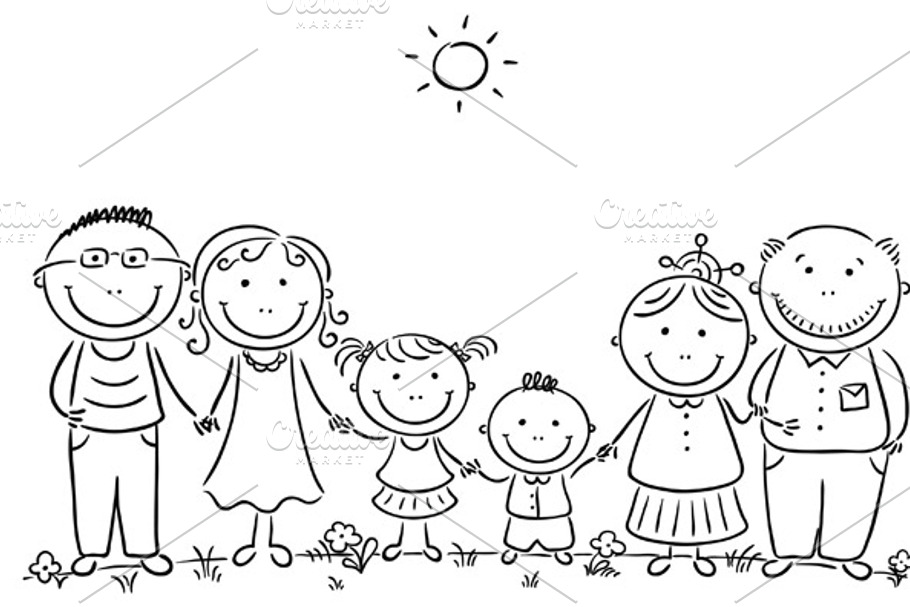 Happy Family with two children | Pre-Designed Photoshop Graphics ...