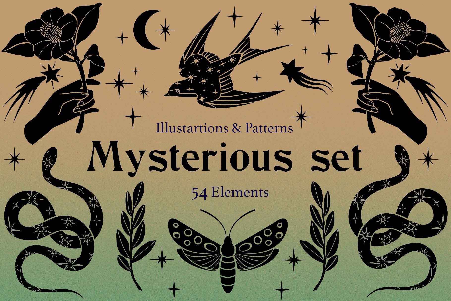 Mysterious set | Pre-Designed Illustrator Graphics ~ Creative Market