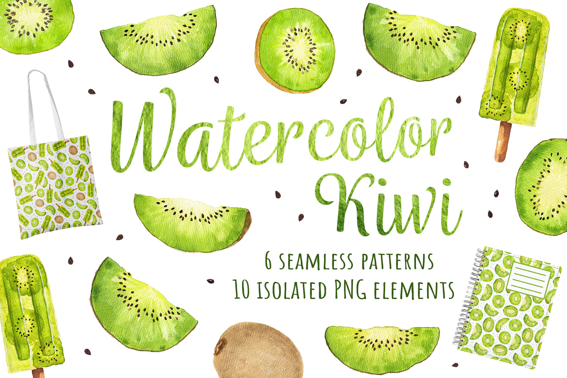 Watercolor kiwi | Photoshop Graphics ~ Creative Market