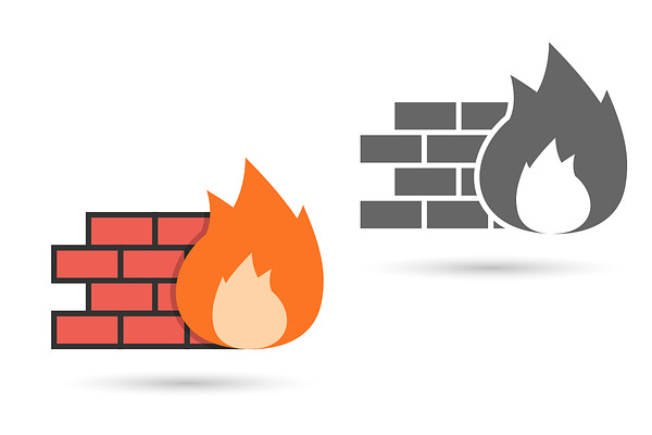 Firewall Icon Pre Designed Illustrator Graphics Creative Market