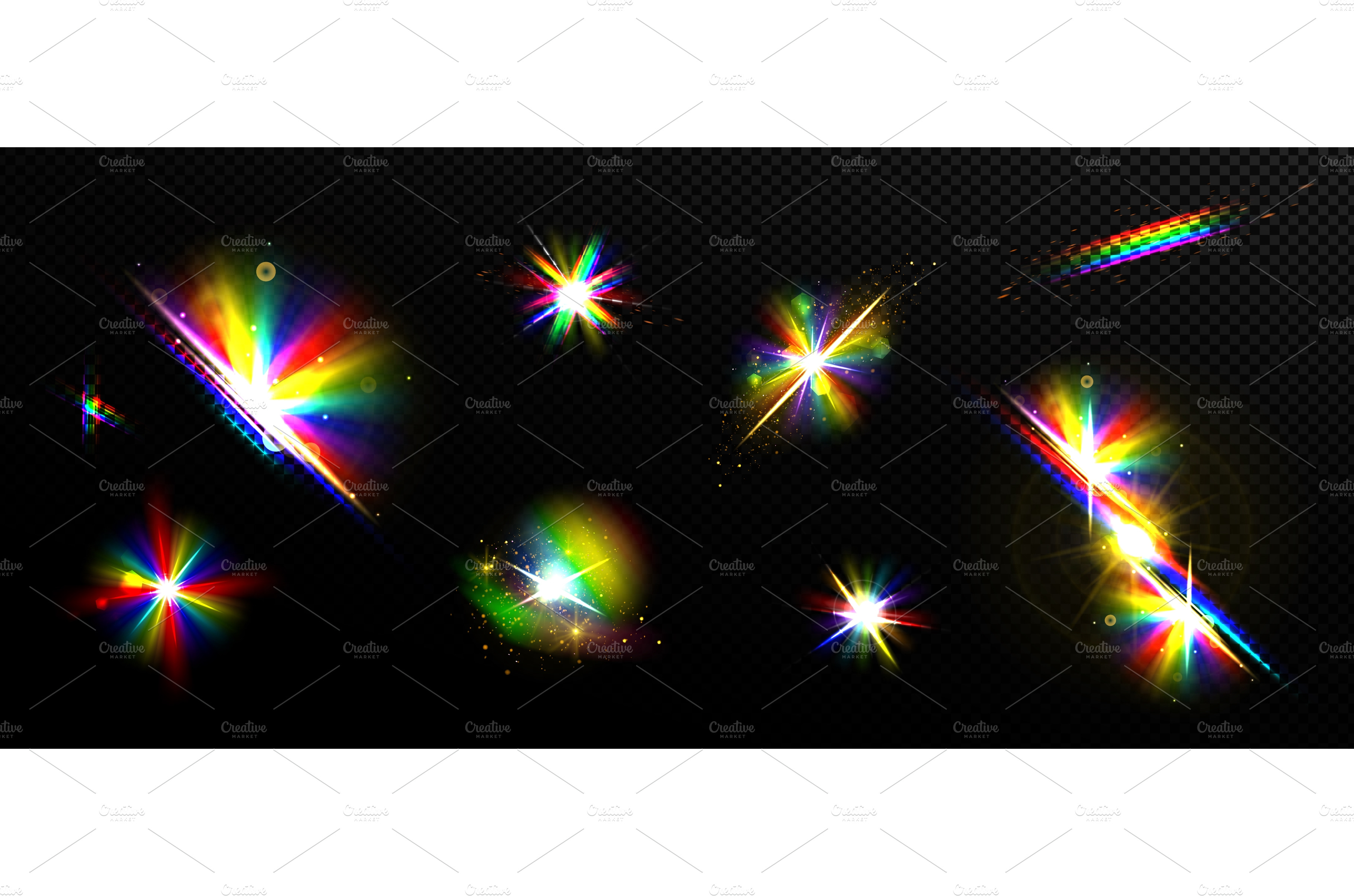 Rainbow light flare effects | Pre-Designed Vector Graphics ~ Creative