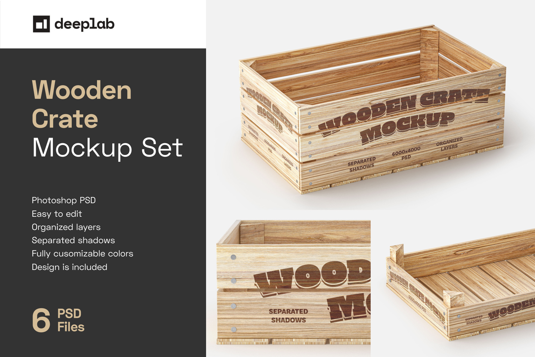 Download Wooden Crate Mockup Set Creative Market