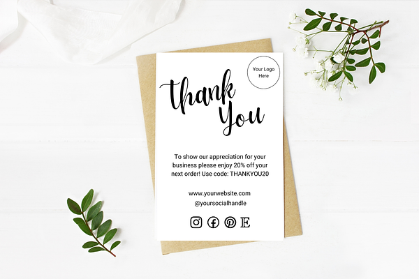 Small business thank you insert | Creative Market