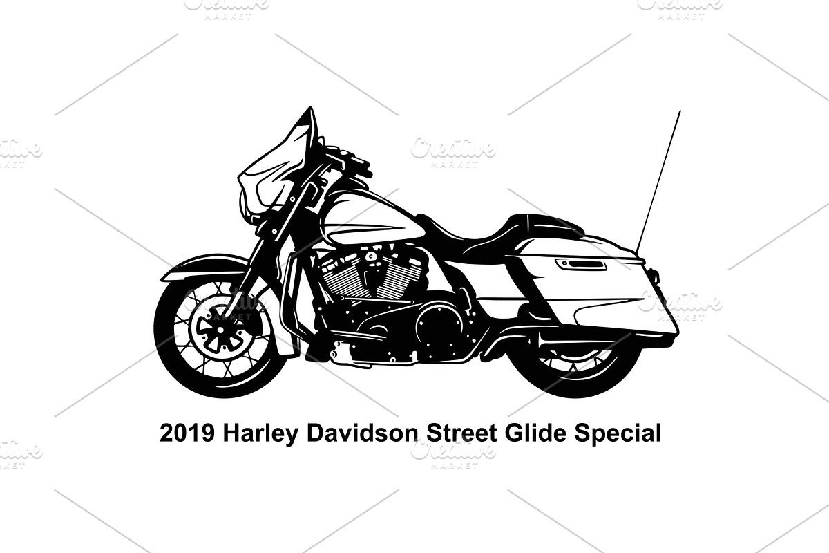 classic motorcycle vector stencil pre designed vector graphics