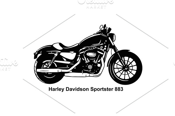 classic motorcycle vector stencil pre designed vector graphics