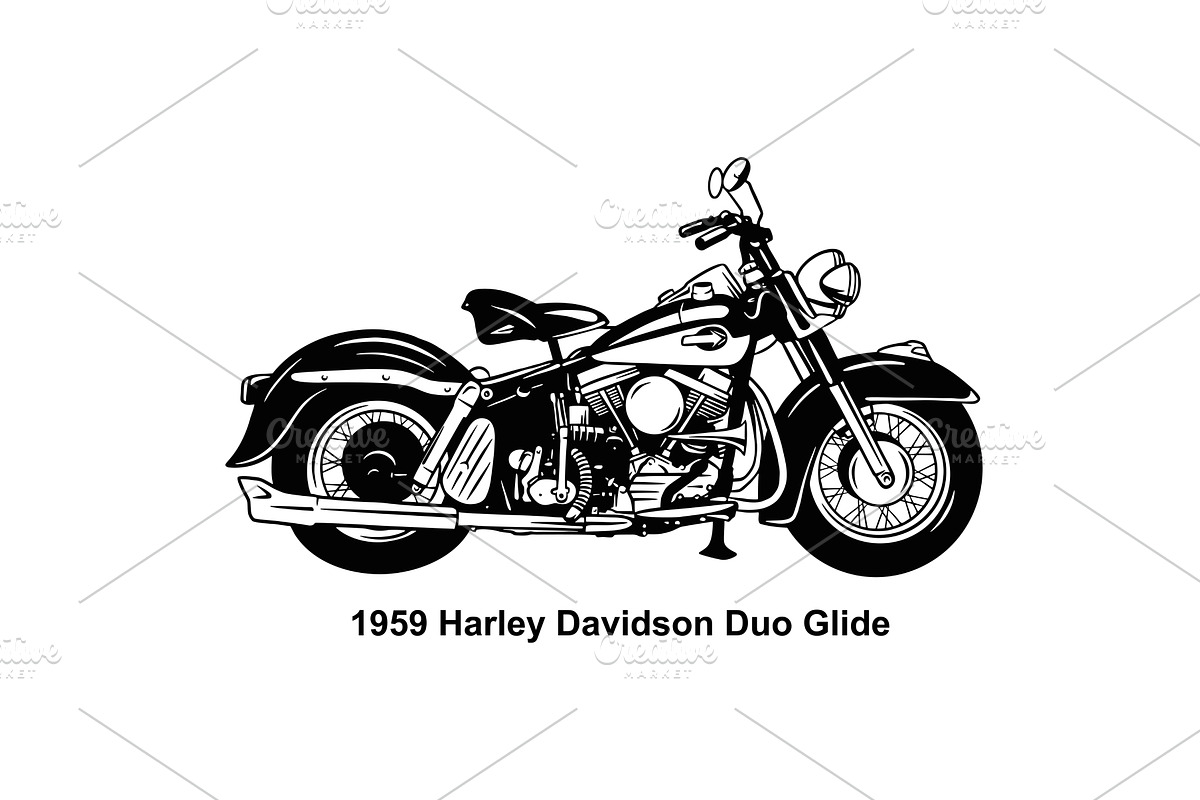 Classic Vintage Motorcycle - Vector | Pre-Designed Vector Graphics