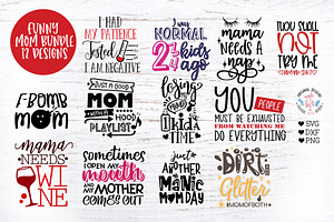 Download Funny Mom Svg Bundle 40 Designs Pre Designed Illustrator Graphics Creative Market