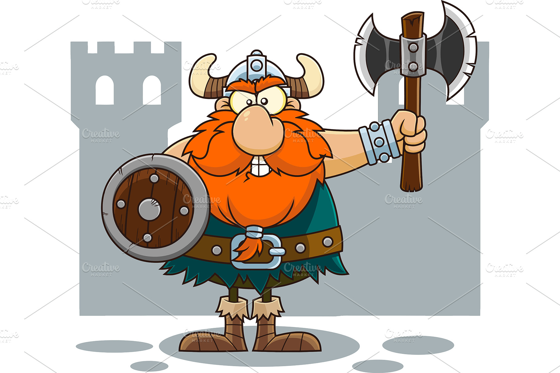 Angry Viking Cartoon Character | Photoshop Graphics ~ Creative Market