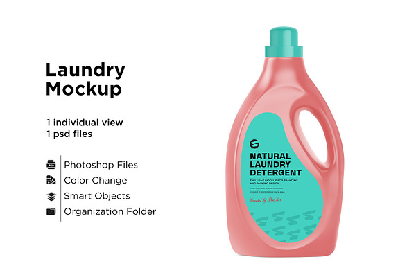 Download Clear Detergent Bottle Mockup Creative Photoshop Templates Creative Market