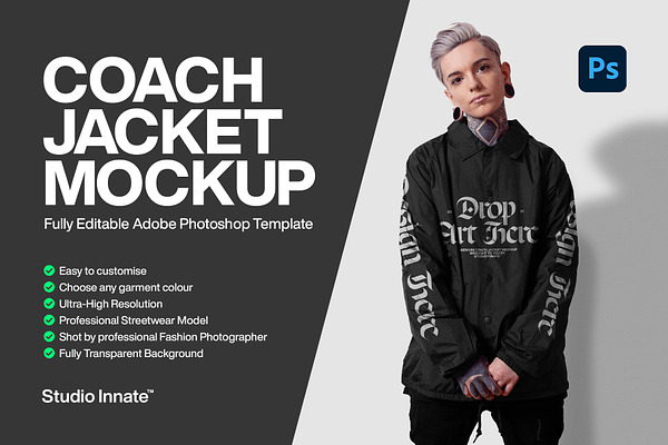 Download Coach Jacket Mockup Bundle Creative Photoshop Templates Creative Market