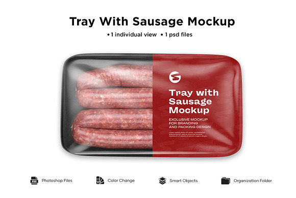 Download Plastic Tray With Sausage Mockup Creative Photoshop Templates Creative Market