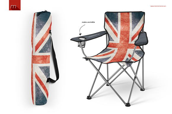 Download Folding Beach Chair Mock Up Creative Photoshop Templates Creative Market