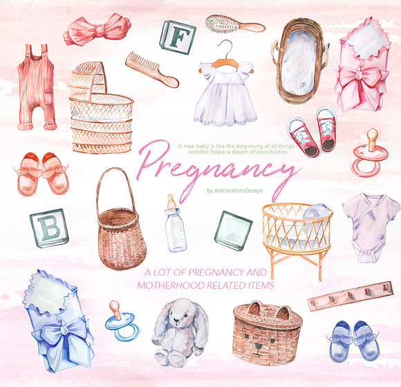 watercolor designer bag clipart  Illustrations ~ Creative Market