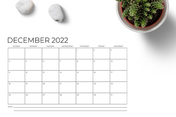 11 X 17 Inch Modern 2022 Calendar | Creative Market