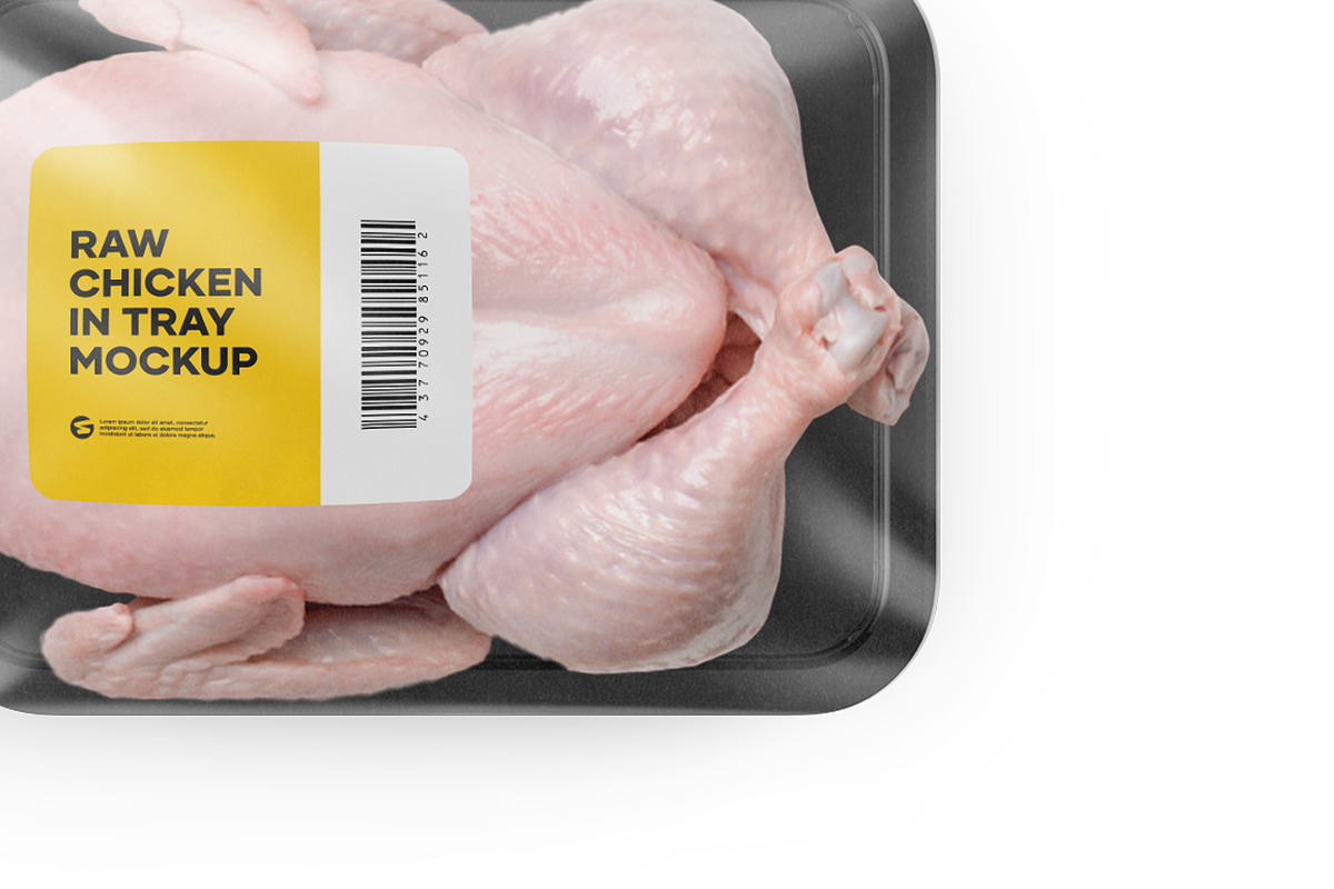 Download Tray With Raw Chicken Mockup Photoshop 6084692 Graphixtree