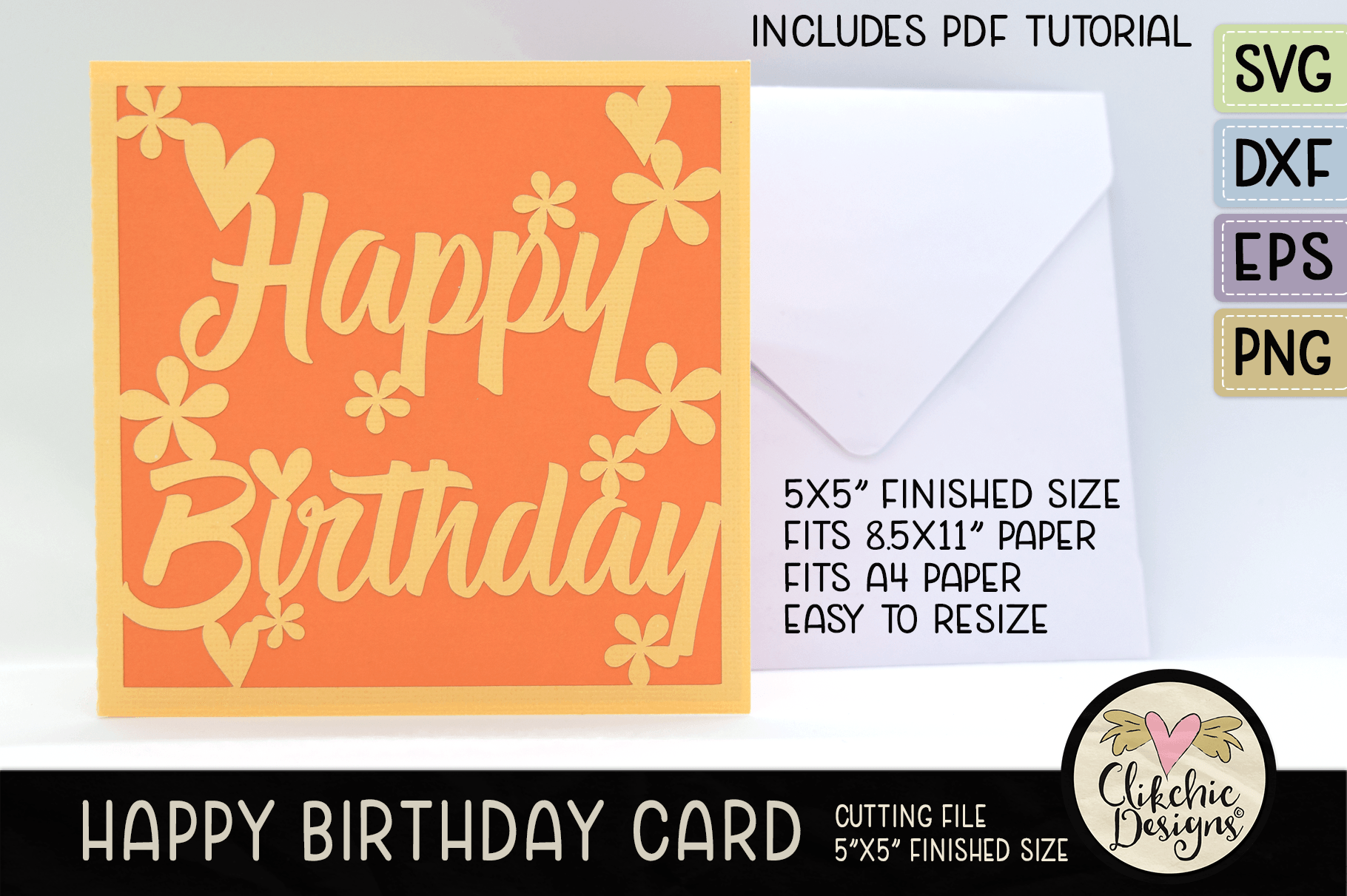 Download Floral Happy Birthday Card Svg Creative Illustrator Templates Creative Market