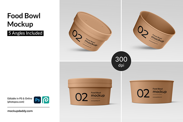 Download Craft Food Bowl Mockup (Size 1) | Creative Photoshop ...