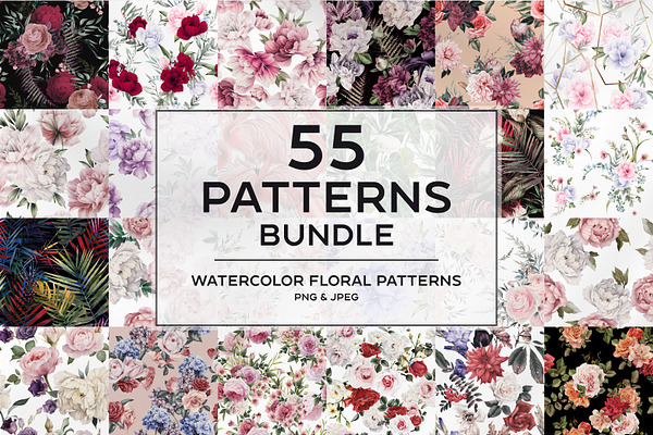 Download Floral Patterns Bundle 55 Pre Designed Photoshop Graphics Creative Market