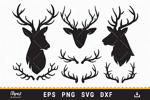 Download Floral Deer Antlers Svg Cut Files Pre Designed Photoshop Graphics Creative Market