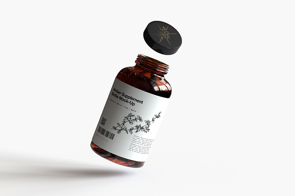 Amber Supplement Bottle Mock-Up  Vitamins & Pill Bottle Mock-Up