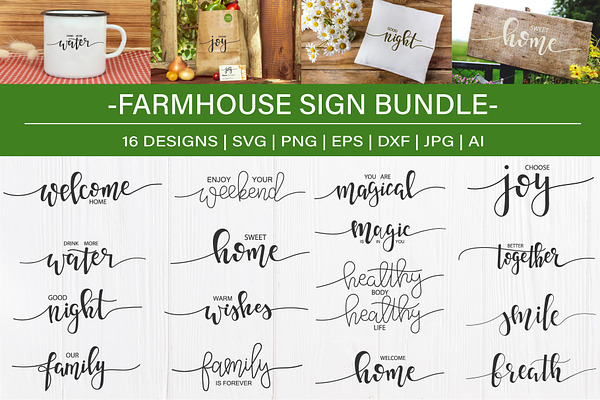 Download The Farmhouse Sign Svg Bundle Pre Designed Vector Graphics Creative Market