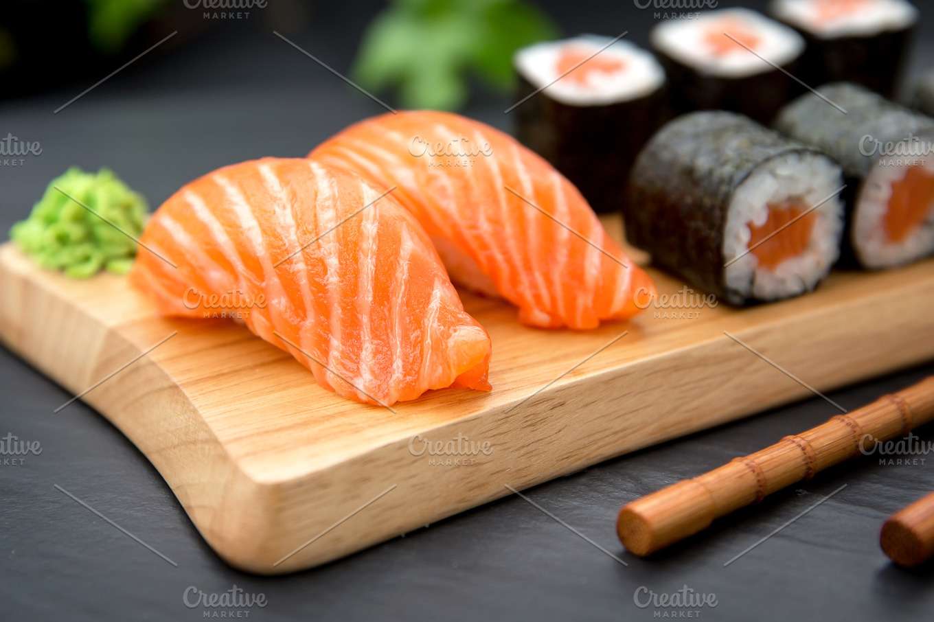 sushi-nigiri-with-fresh-salmon-featuring-japanese-food-asian-cuisine