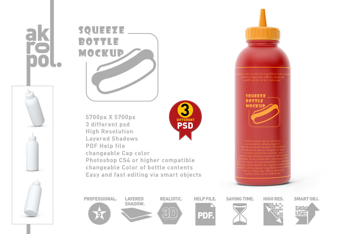 Download Squeeze Bottle Mockup Creative Photoshop Templates Creative Market