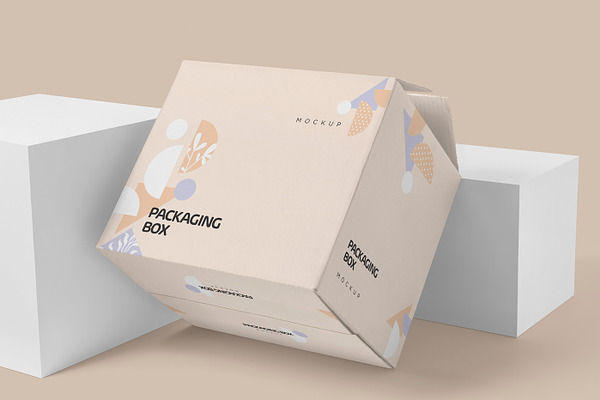 Download Rectangular Cardboard Box Mockups Creative Photoshop Templates Creative Market