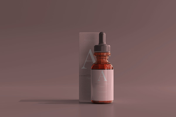 Amber Glass Dropper Bottle Mockup | Yellowimages Mockups