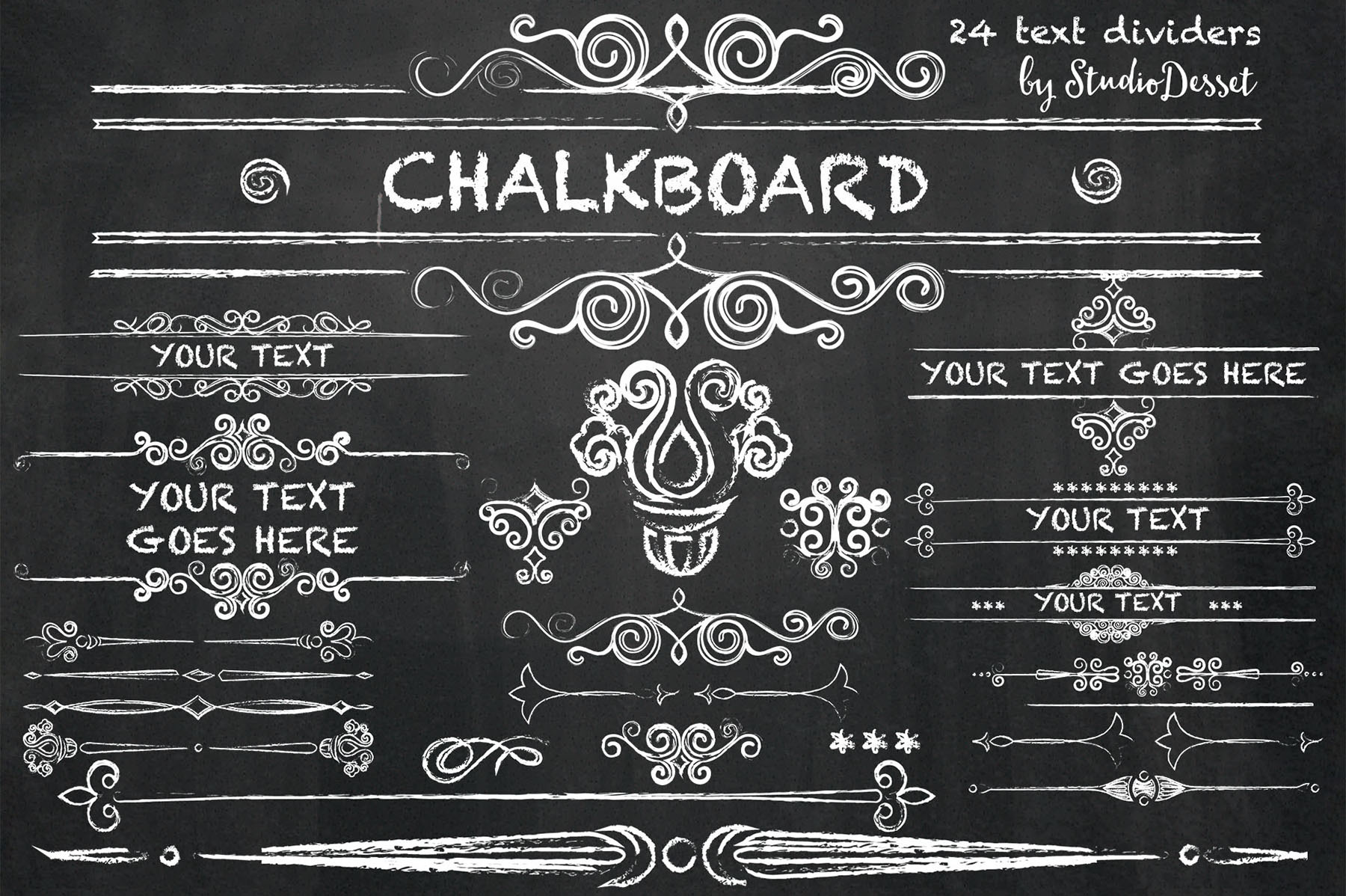 Chalkboard - Text Dividers | Custom-Designed Illustrations ~ Creative