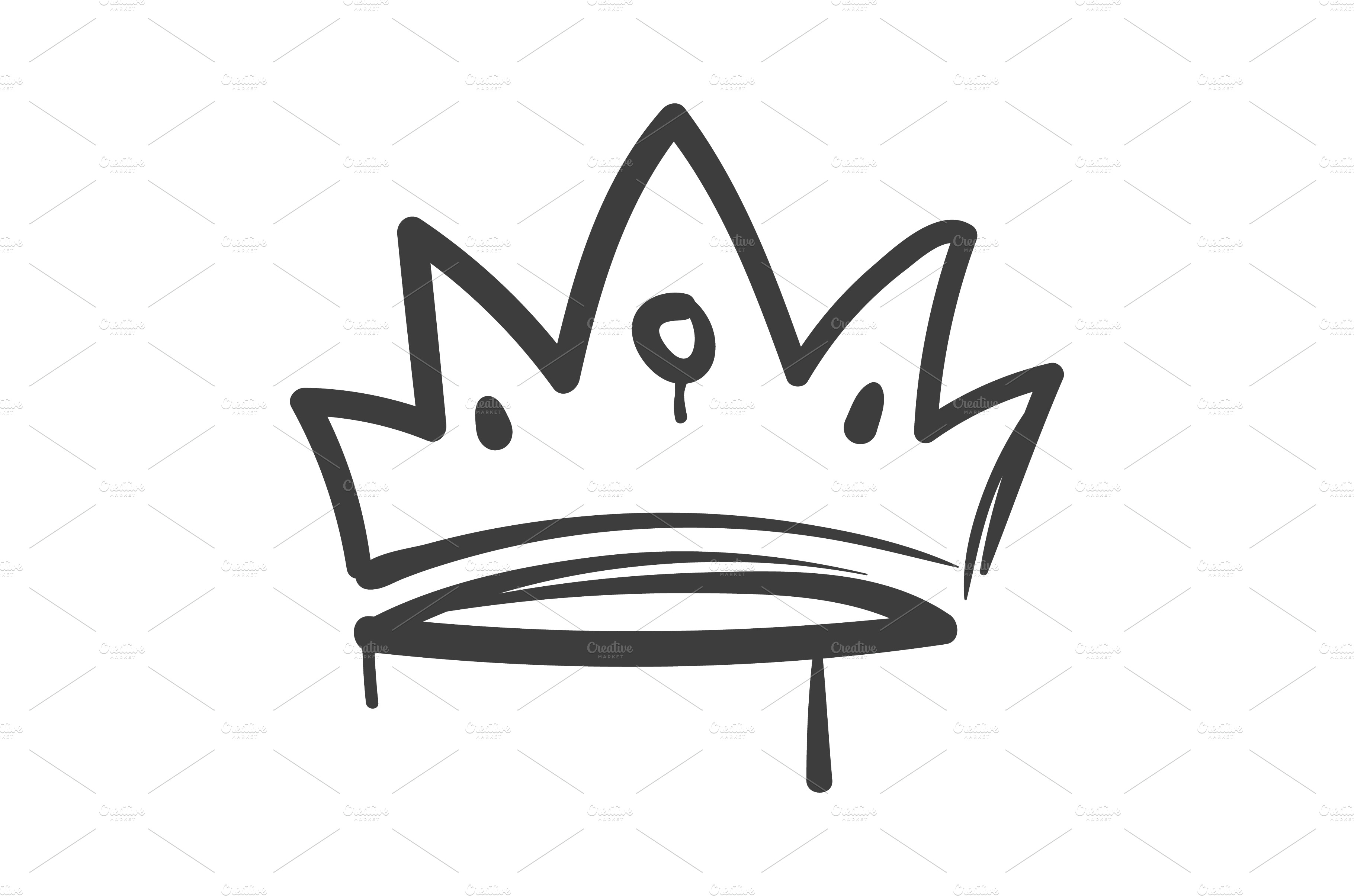 King sketch crown. Hand drawn queen | Decorative Illustrations ...