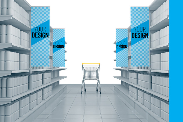 Download Posm Store Shelf Banner Mockup 3 Psd File Free Mockups Design