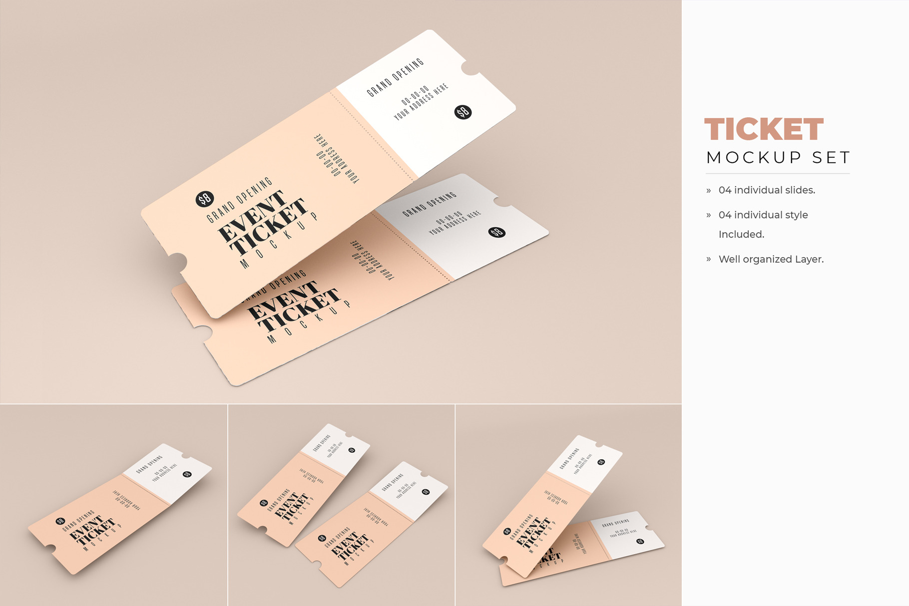 Download Event Ticket Mockup Creative Photoshop Templates Creative Market