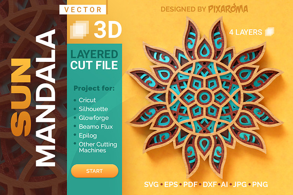 Download Shell 3D Layered SVG Cut File | Pre-Designed Vector ...