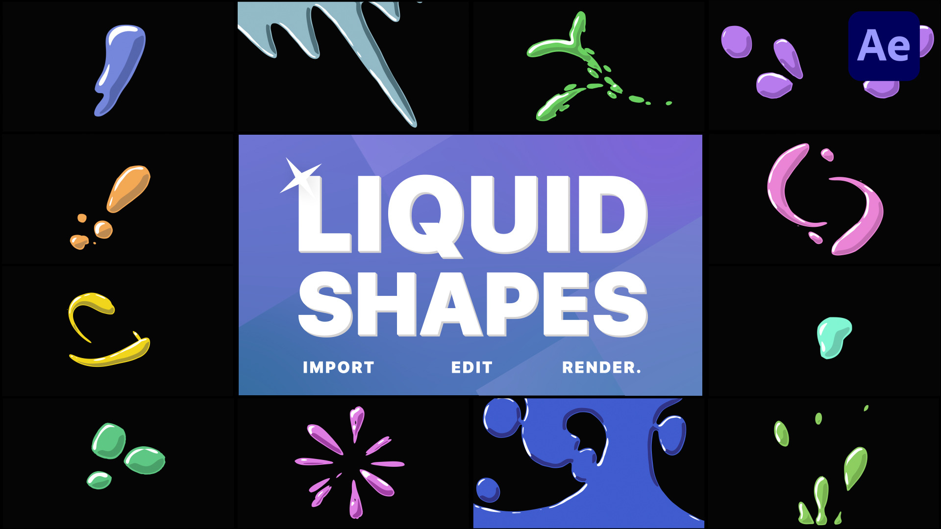 Liquid Shapes | After Effects | Templates & Themes ~ Creative Market