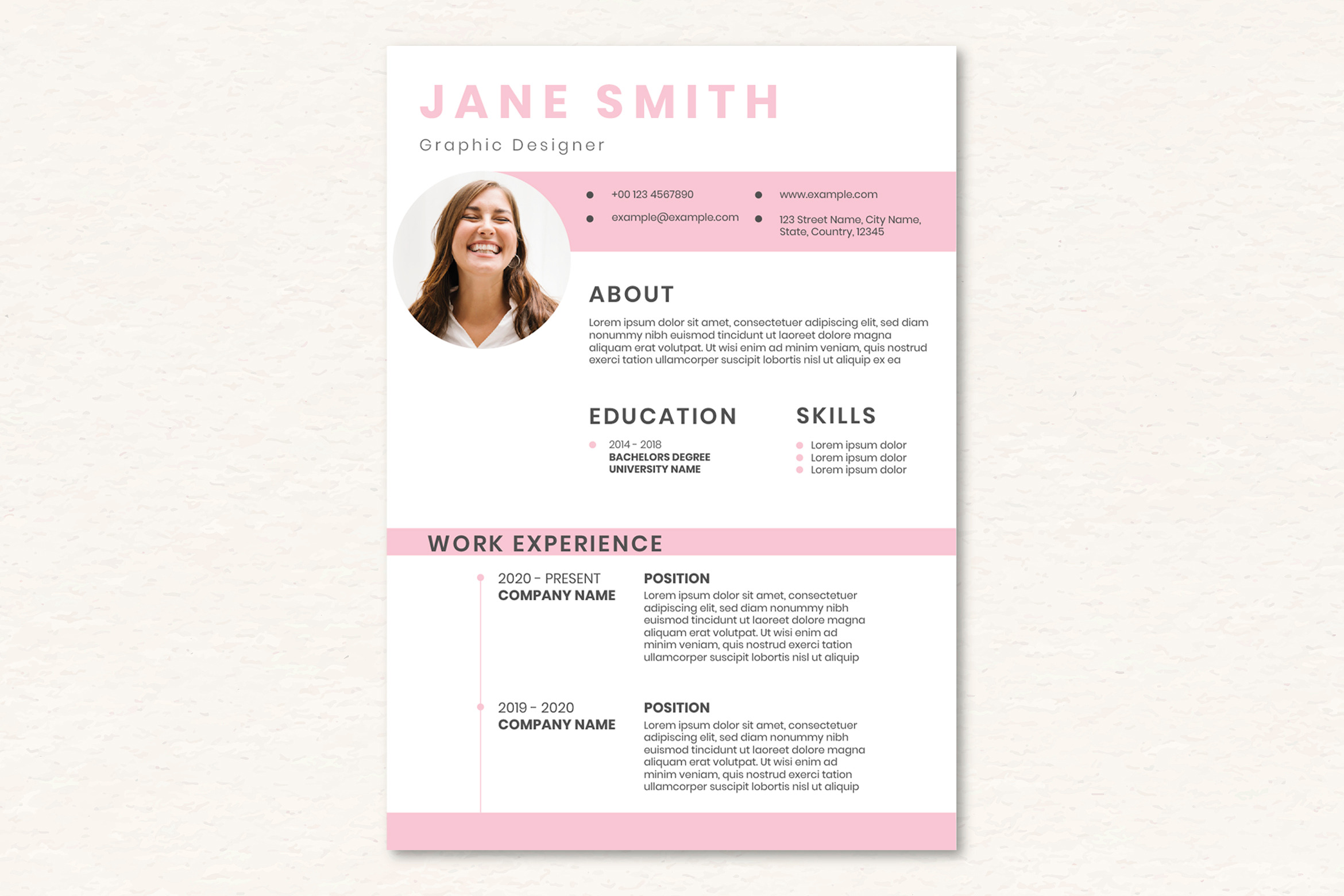 Resume template for job hunt | Resume Templates ~ Creative Market