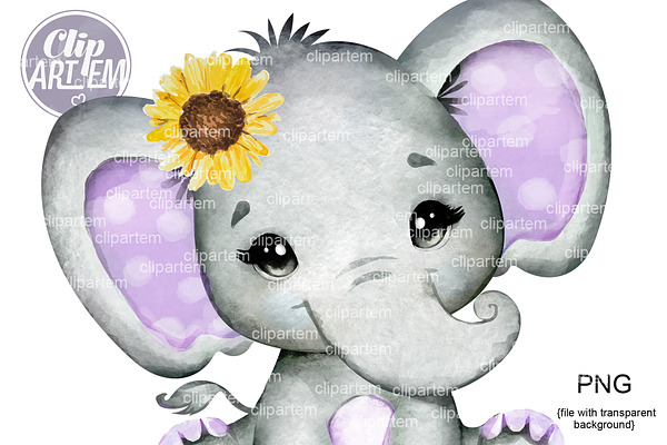 Download Pink Girl Elephant Rustic Clip Art Pre Designed Photoshop Graphics Creative Market