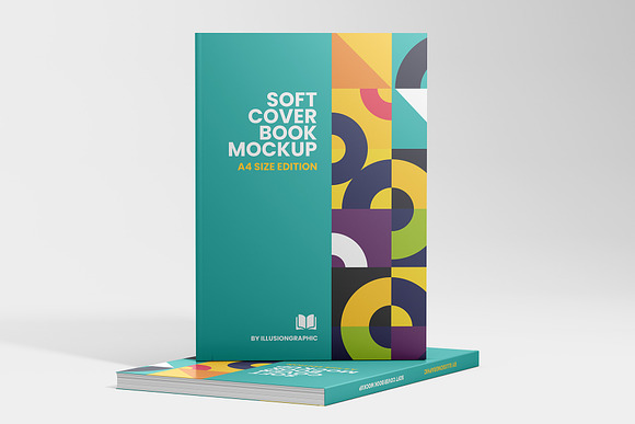 Download Soft Cover Book Mockup A4 Creative Photoshop Templates Creative Market