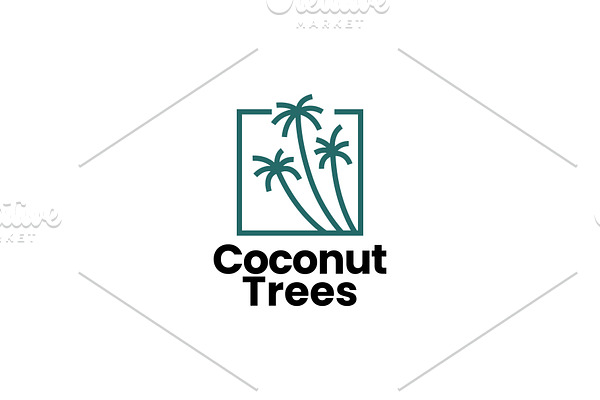 coconut tree palm logo vector icon | Creative Illustrator Templates ...